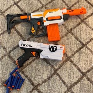2 nerf guns with bullets